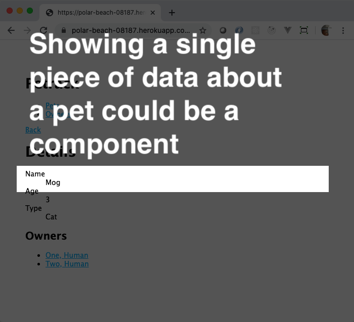 Petrack pet information item