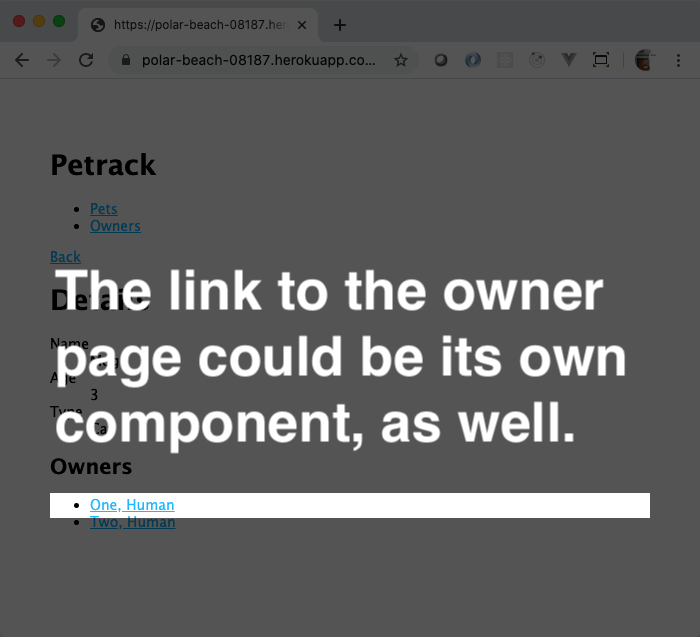 Petrack owner link