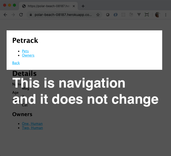 Petrack navigation